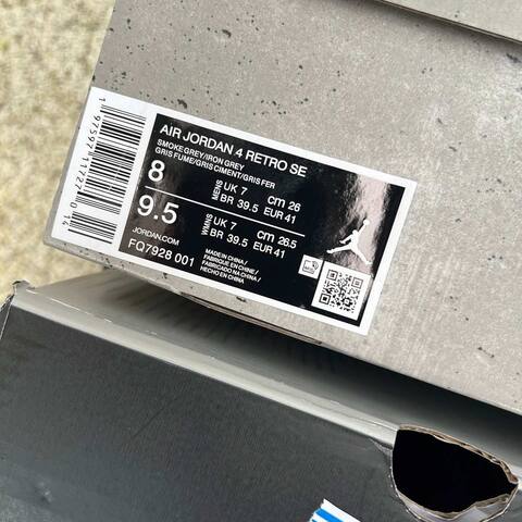 Jordan Air Jordan 4 Retro SE FQ7928 001 Smoke Grey Iron Grey EUR 41 Basketball Shoe - Men's (BS-87258)