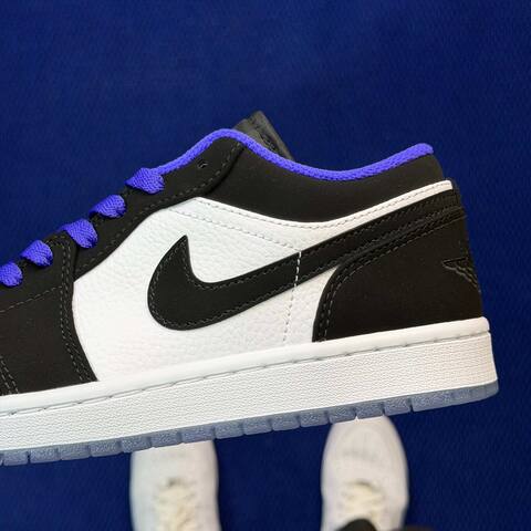 Jordan Air Jordan 1 Low 553558-108 White Black Dark Concord EU 41 Sneaker - Men's (BS-87150)