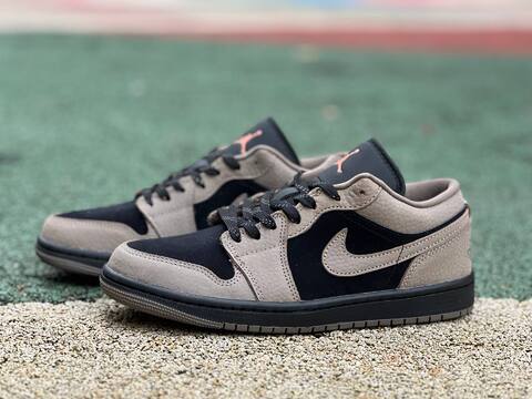 Jordan Air Jordan 1 Low SE IB7109 005 Black Olive Grey Light Wild Mango EUR 40 Skate Shoe - Men's (BS-87235)