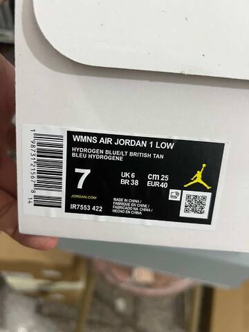 Jordan Air Jordan 1 Low IR7553 422 Hydrogen Blue Light British Tan White EU 40 Sneaker - Men's (BS-87151)