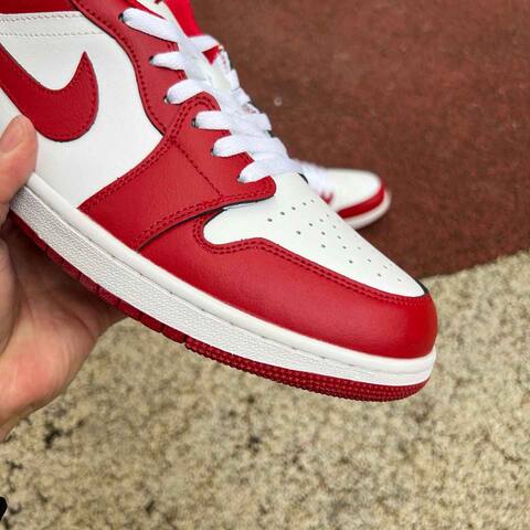 Jordan Air Jordan 1 Low 553558 166 White Red US 11 UK 10 BR 43 EUR 45 29 Cm Sneaker - Men's (BS-87196)