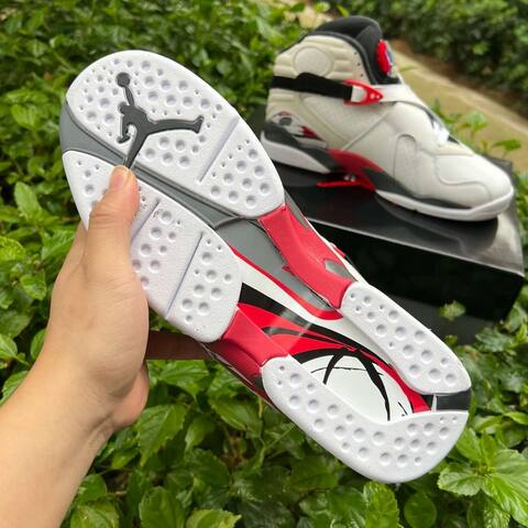 Jordan Air Jordan 8 Retro 305381 100 White Black True Red US 9 5 UK 8 5 BR 41 EUR 43 27 5 Cm Basketball Shoe - Men's (BS-87313)