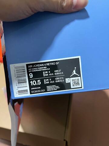 Jordan Air Jordan 4 Retro SP DC9533 001 Union Off Noir Black Blue Pink Cream White EU 42 5 Basketball Shoe - Men's (BS-87265)