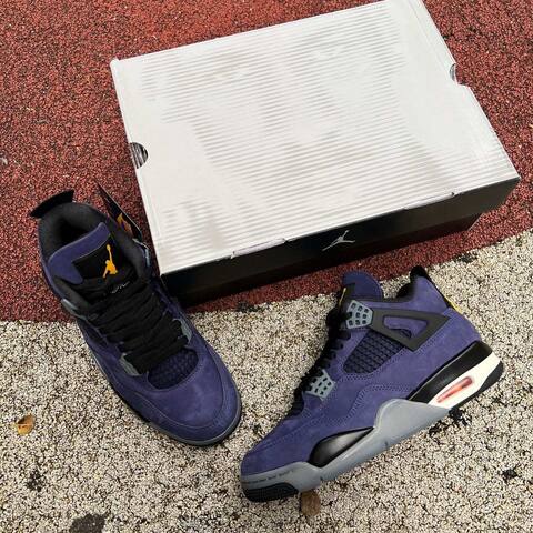Jordan Air Jordan 4 Retro FV5029 500 Imperial Purple Black Grey Yellow US 8 UK 7 EUR 41 Basketball Shoe - Men's (BS-87259)