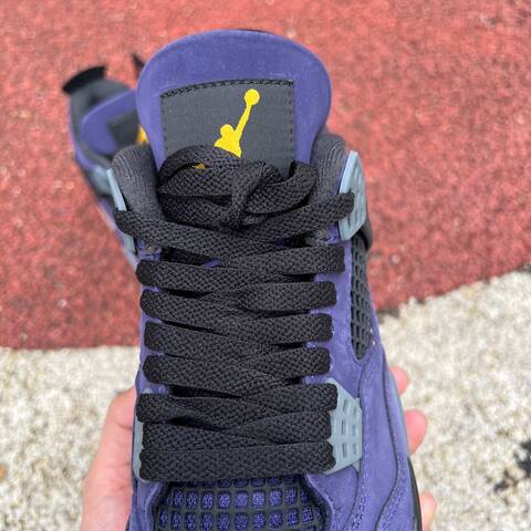 Jordan Air Jordan 4 Retro FV5029 500 Imperial Purple Black Grey Yellow US 8 UK 7 EUR 41 Basketball Shoe - Men's (BS-87259)