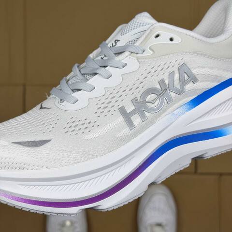 HOKA Bondi 9 White Grey Blue Purple Running Shoe Running Sneakers (BS-86901)