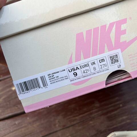 Jordan Air Jordan 1 Low OG SP IQ7604 100 Muslin Shy Pink Sail EU 42 5 Sneaker - Men's (BS-87176)