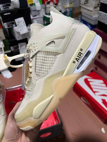 Jordan Air Jordan 4 Retro SP Off White Sail CV9388 100 Sail Muslin White Black EUR 42 5 Basketball Shoe - Men's (BS-87264)