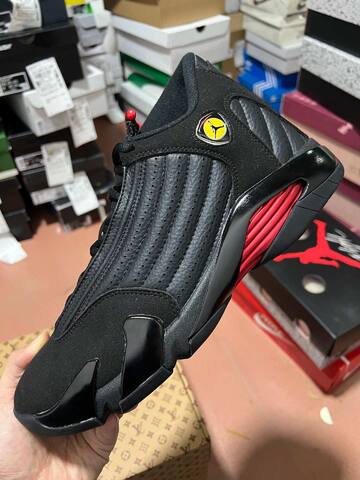 Jordan Air Jordan 14 Retro 487471 003 Black Varsity Red EU 45 Basketball Shoe - Men's (BS-87333)