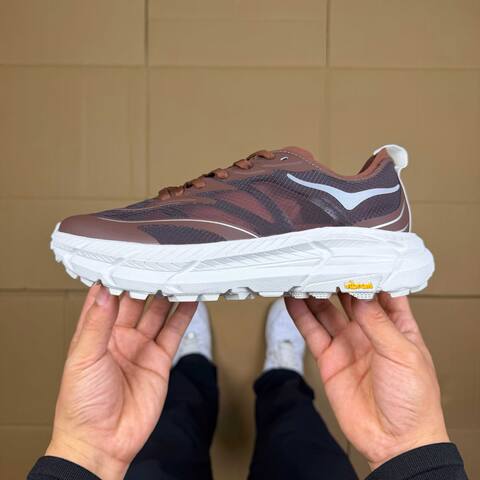 HOKA Mafate Speed 4 LITE Dark Brown White Trail Shoe Trail Running Sneakers (BS-86934)