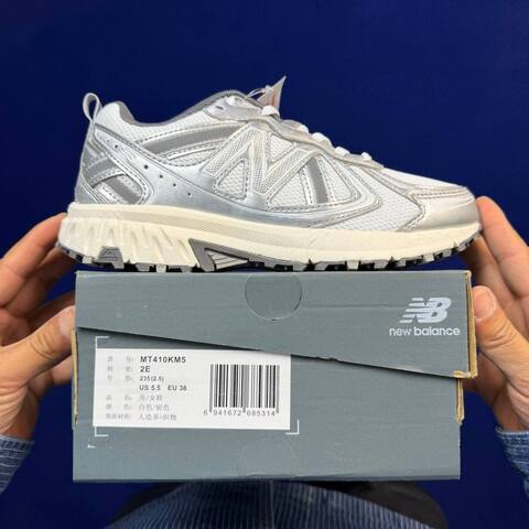 New Balance 410 V5 MT410KM5 White Silver Cream Grey EU 38 Trail Shoe - Women's (BS-87112)