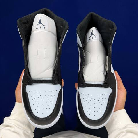 Jordan Air Jordan 1 Mid DQ8426 002 Black White Light Blue US 9 5 UK 8 5 EU 43 Basketball Shoe - Men's (BS-87142)