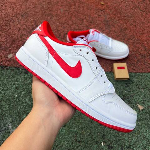 Jordan Air Jordan 1 Retro Low OG CZ0790 161 White University Red US 8 5 UK 7 5 BR 40 EUR 42 26 5 Cm Sneaker - Men's (BS-87212)