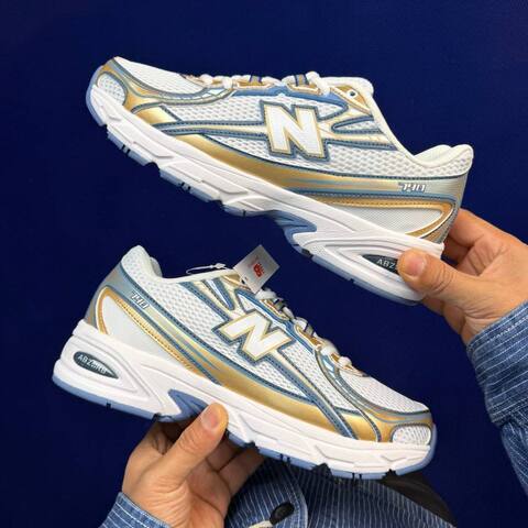 New Balance 740 U740HB2 White Gold Light Blue USA 8 UK 7 5 EUR 41 5 Training Shoe - Men's (BS-87097)