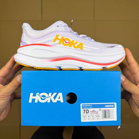 HOKA Bondi 9 Light Purple White Yellow Red US 7-13 Running Shoe Running Sneakers (BS-86909)