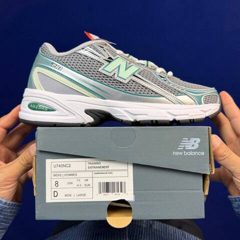New Balance 740 U740NC2 Grey Silver Mint Green White USA 8 UK 7 5 EUR 41 5 Running Shoe - Men's (BS-87099)
