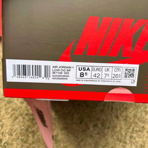 Jordan Air Jordan 1 Low OG SP IB7109 005 Travis Scott Black Grey Brown USA 8 5 EU 42 UK 7 5 26 5 Cm Sneaker - Men's (BS-87204)