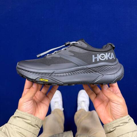 HOKA ONE ONE Transport GTX Black Dark Grey Trail Shoe Trail Running Sneakers (BS-86835)