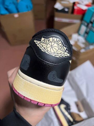 Jordan Air Jordan 1 Retro Low OG Nitro IB8958 001 Black Muslin Varsity Red US 9 5 UK 8 5 EUR 43 Cm 27 5 Skate Shoe - Men's (BS-87185)