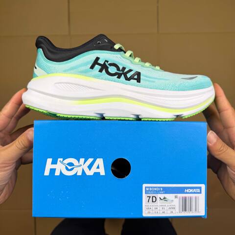 HOKA Bondi 9 Mint Green White Black Neon Yellow Running Shoe Running Sneakers (BS-86913)
