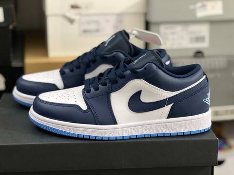 Jordan Air Jordan 1 Low 553558 404 Midnight Navy White University Blue EUR 40 Sneaker - Men's (BS-87152)