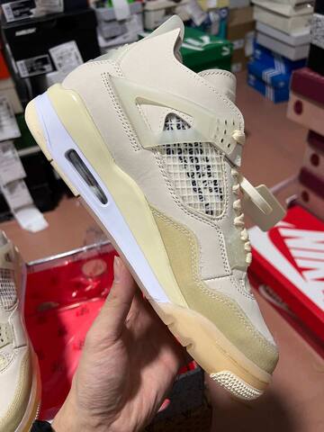 Jordan Air Jordan 4 Retro SP Off White Sail CV9388 100 Sail Muslin White Black EUR 42 5 Basketball Shoe - Men's (BS-87264)