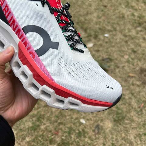 On Cloudmonster 2 3ME10122906 Ivory Silver Red Black US 8 EU 41 UK 7 5 JP 26 Running Shoe Running Sneakers - Men's (BS-86985)