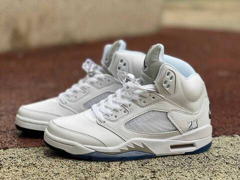 Jordan Air Jordan 5 Retro Sngl Dy HQ7978 103 White Metallic Silver Blue Black US 8 5 UK 7 5 EUR 42 26 5cm BR 40 Basketball Shoe - Men's (BS-87292)