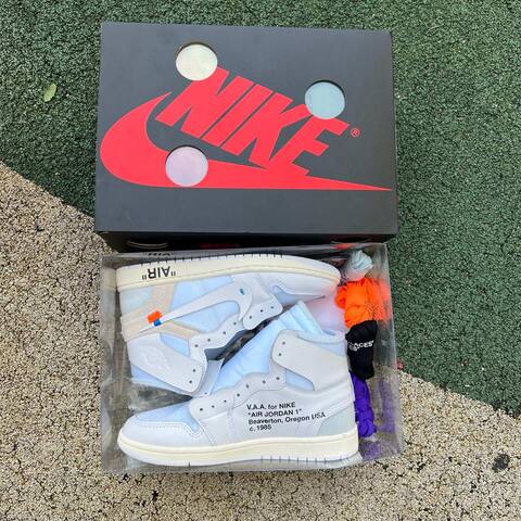 Jordan Air Jordan 1 High OG Off White Alaska AA3834-100 White Red Black US 8 5 EUR 42 Sneaker - Men's (BS-87147)