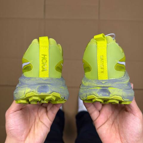 HOKA Mafate Speed 4 LITE Satisfy 1157050 SLFR Lime Green Dark Grey White Trail Shoe Trail Running Sneakers (BS-86941)