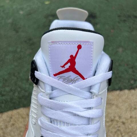 Jordan Air Jordan 4 Retro TD HQ0207 106 White Fire Red Black Tech Grey EUR 44 Soccer Cleat - Men's (BS-87281)