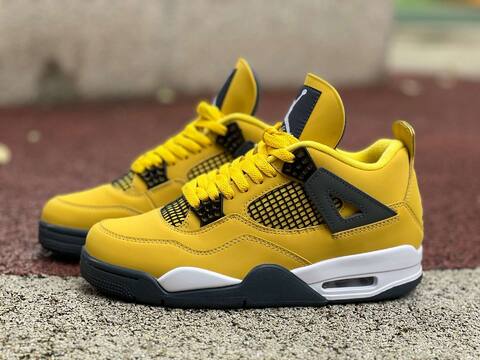 Jordan Air Jordan 4 Retro CT8527 700 Tour Yellow Dark Blue Grey White Black US 8 UK 7 EUR 41 Basketball Shoe - Men's (BS-87251)
