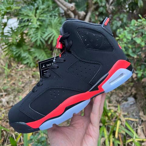 Jordan Air Jordan 6 Retro IQ1275 001 Black Light Crimson Infrared EUR 38 5 Basketball Shoe - Women's (BS-87305)