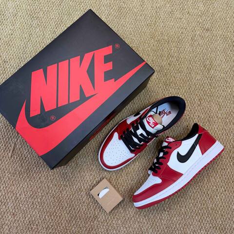 Jordan Air Jordan 1 Retro Low OG HQ6998-600 White Red Black EU 41 Sneaker - Men's (BS-87198)