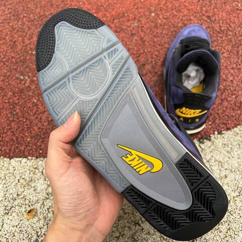 Jordan Air Jordan 4 Retro FV5029 500 Imperial Purple Black Grey Yellow US 8 UK 7 EUR 41 Basketball Shoe - Men's (BS-87259)