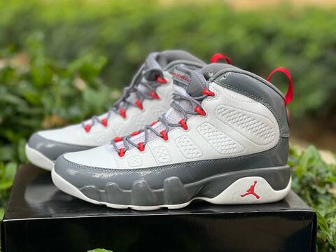 Jordan Air Jordan 9 Retro CT8019 162 White Fire Red Cool Grey EU 43 Basketball Shoe - Men's (BS-86736)