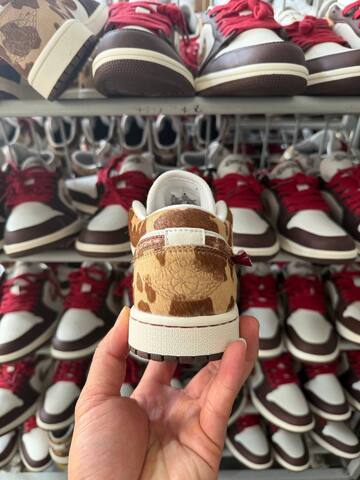 Jordan Air Jordan 1 Low IQ5321 121 White Brown Red Beige EU 37 5 38 Sneaker - Women's (BS-87224)