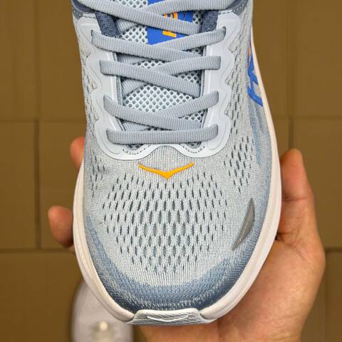 HOKA Bondi 9 Light Blue Navy Blue White Orange Yellow Running Shoe Running Sneakers (BS-86911)