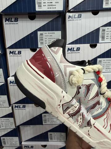 MLB Chunky Liner Off White Red Grey Pink Sneaker Casual Sneakers