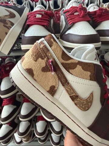 Jordan Air Jordan 1 Low IQ5321 121 White Brown Red Beige EU 37 5 38 Sneaker - Women's (BS-87224)