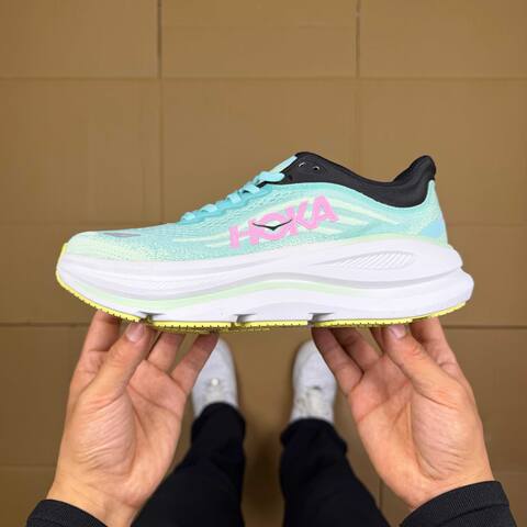 HOKA Bondi 9 Mint Green Pink White Black Yellow Running Shoe Running Sneakers (BS-86906)