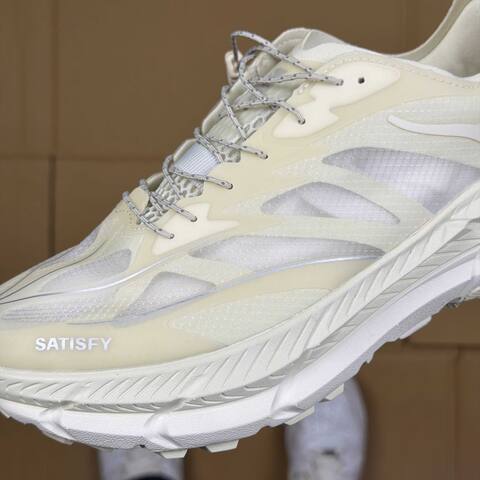 HOKA ONE ONE Mafate Speed 4 LITE 2 Satisfy 1157050 BONE Bone White Silver Trail Shoe Trail Running Sneakers (BS-86940)