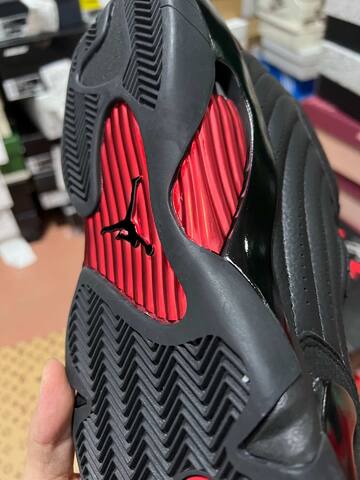 Jordan Air Jordan 14 Retro 487471 003 Black Varsity Red EU 45 Basketball Shoe - Men's (BS-87333)