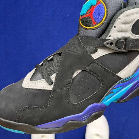 Jordan Air Jordan 8 Retro 305381 006 Black Grey Bright Concord Aqua EU 42 5 Basketball Shoe - Men's (BS-87307)