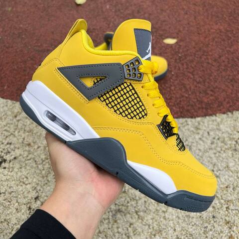 Jordan Air Jordan 4 Retro CT8527 700 Tour Yellow Dark Blue Grey White Black US 8 UK 7 EUR 41 Basketball Shoe - Men's (BS-87251)