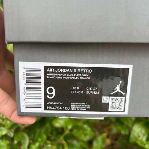 Jordan Air Jordan 9 Retro HV4794 100 White French Blue Flint Grey EU 42 5 Basketball Shoe - Men's (BS-86735)