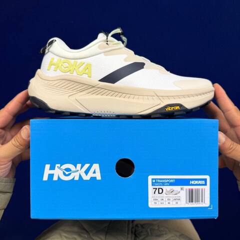 HOKA Transport 6 White Beige Black Yellow Trail Shoe Trail Running Sneakers (BS-86840)