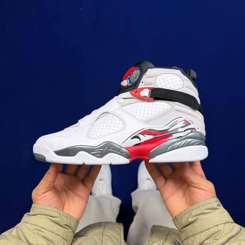 Jordan Air Jordan 8 Retro Bugs Bunny 305381 100 White Black Red Grey US 9 UK 8 EUR 42 5 Basketball Shoe - Men's (BS-87308)