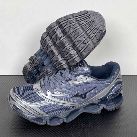 Mizuno Wave Prophecy LS D1d A251104 Navy Blue Silver Black Running Shoe Running Sneakers (BS-86782)