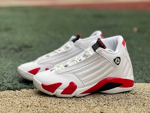 Jordan Air Jordan 14 Retro 487471 100 White Black Varsity Red US 8 5 UK 7 5 EUR 42 26 5cm BR 40 Basketball Shoe - Men's (BS-87334)